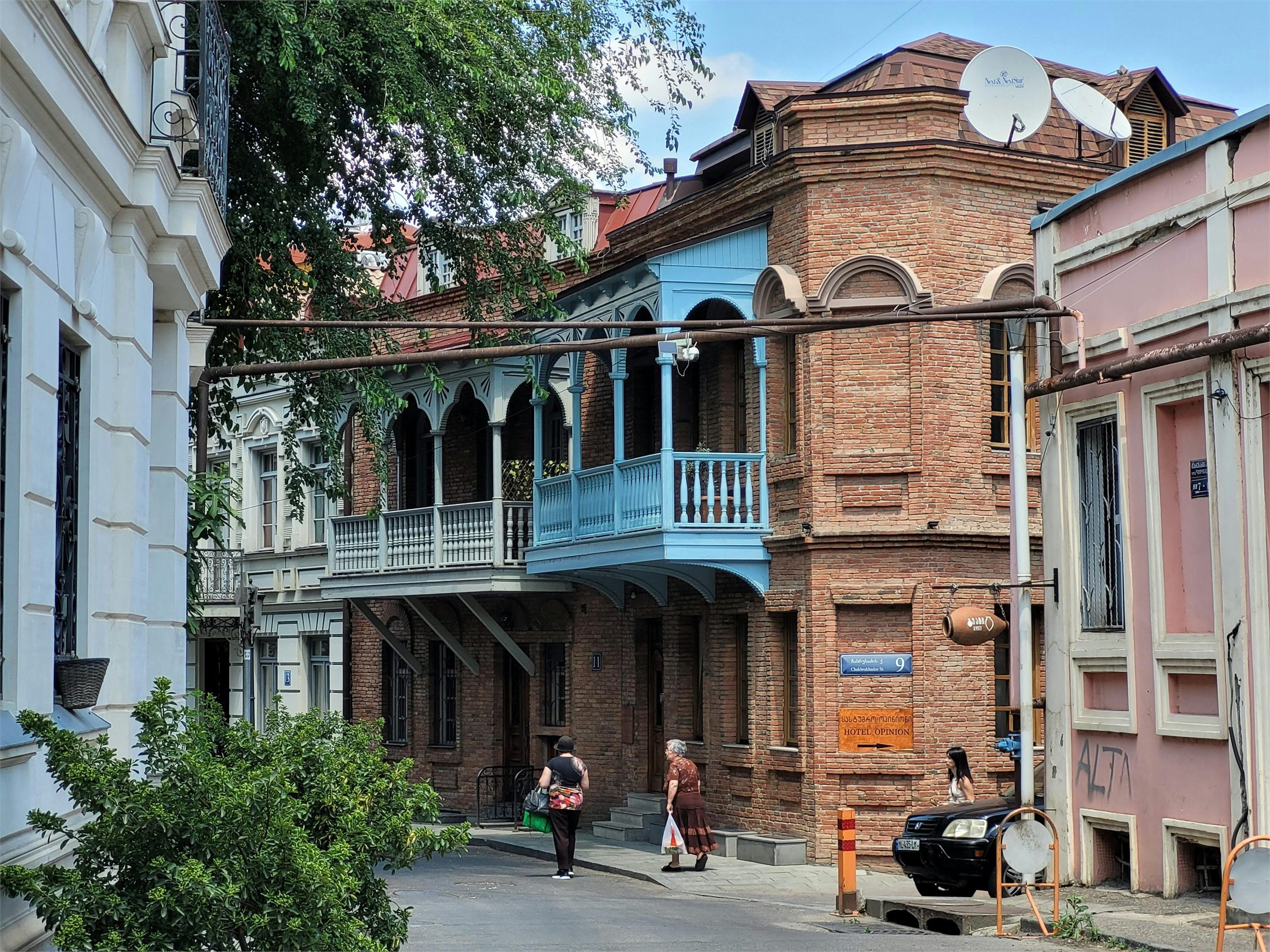 Local pedestrians in historic Tbilisi